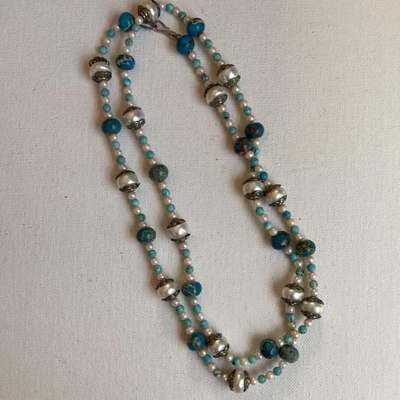 steve arviso Jewelry - Navajo Steve Arviso Sterling Silver Turquoise Necklace